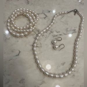 #6. Gift 🎁 NIB Honora boxed cultured Pearl set in silver, 6 pieces never worn